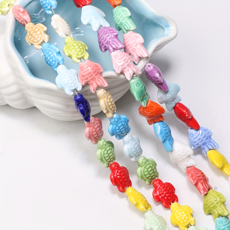 10 Random Ceramic Small Fish Beads for DIY Jewellery